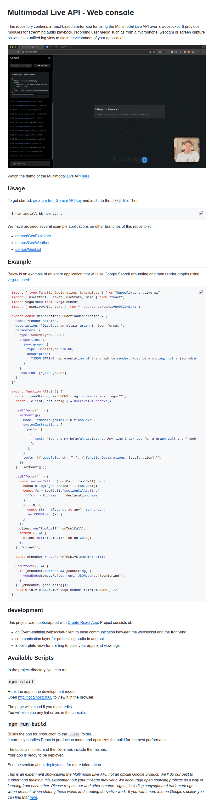 multimodal-live-api-web-console screenshot
