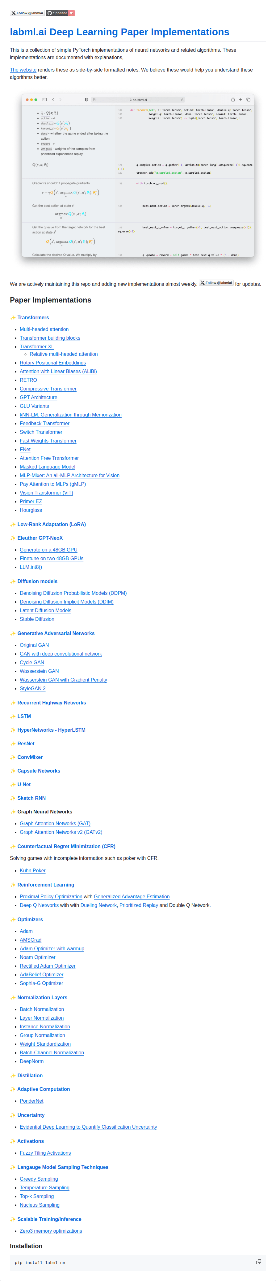 annotated_deep_learning_paper_implementations screenshot