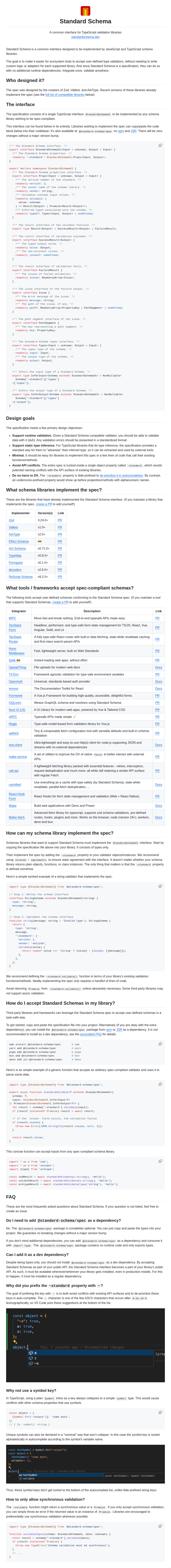 standard-schema screenshot